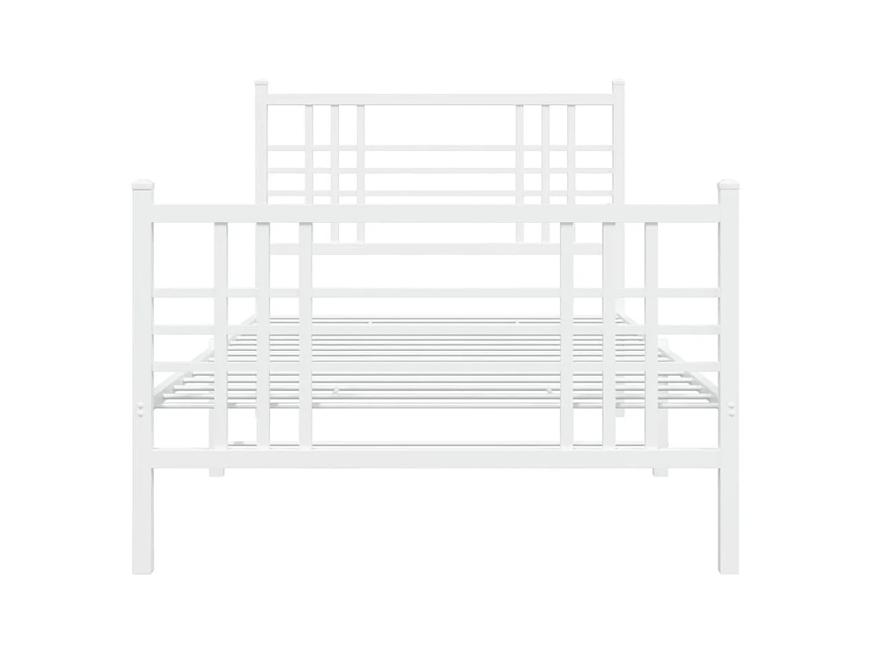 Cama 107x203 cm - metal con cabecero y pie blanca ES938117