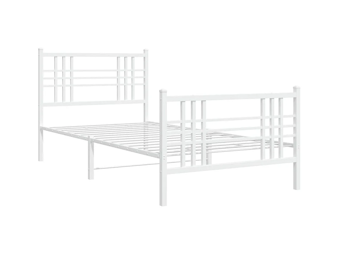 Cama 107x203 cm - metal con cabecero y pie blanca ES938117