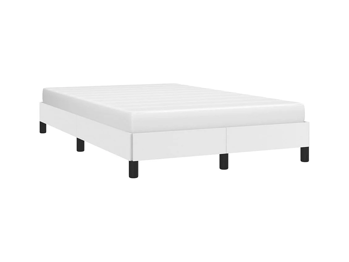 Lit double blanc 120x190 cm similicuir FR66429