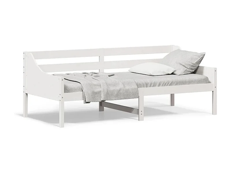 Slaapbank zonder matras 90x200 cm massief grenenhout wit BE233426