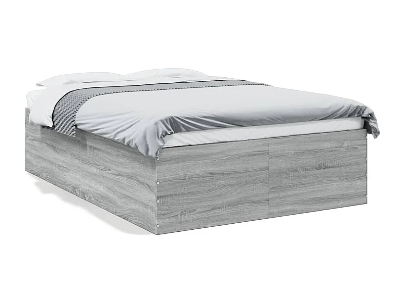 Cama matrimonial- 140x190 cm madera de ingeniería gris Sonoma ES460479