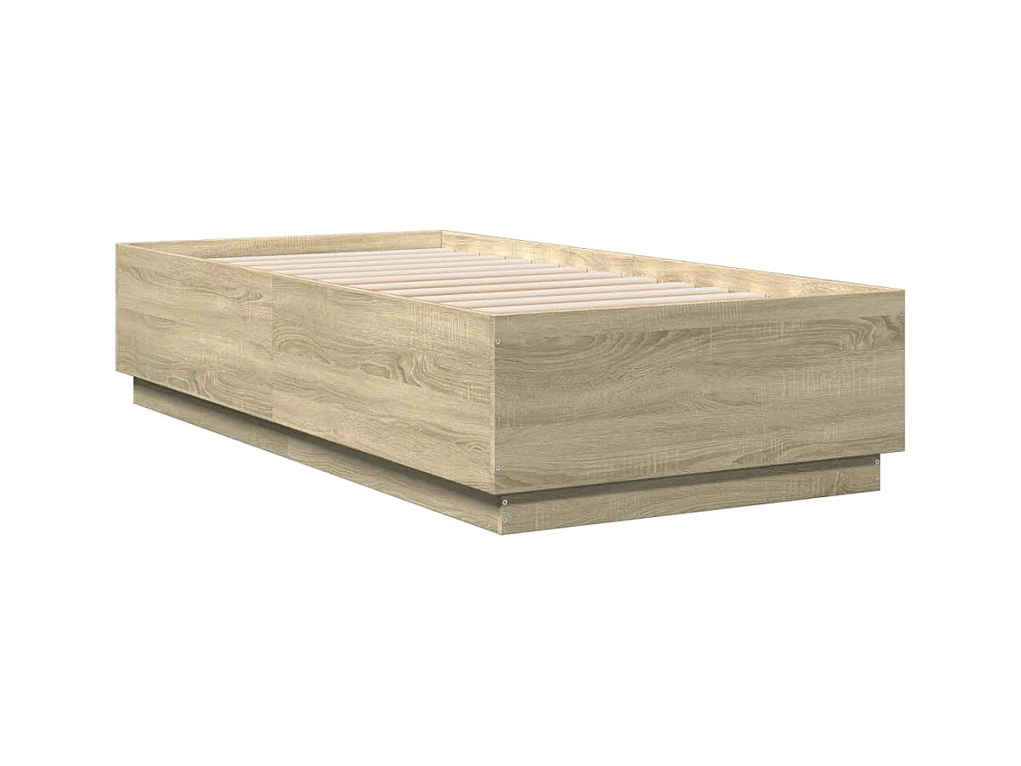 Lit simple avec lumières LED chêne sonoma 75x190 cm FR39404