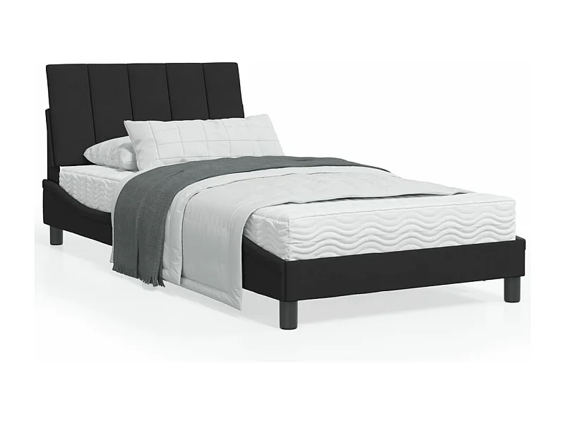 Cama 100x200 cm con colchón terciopelo negro ES215290