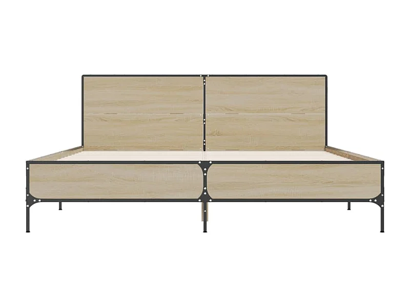 Lit double chêne sonoma 120x190 cm bois d'ingénierie et métal FR99653