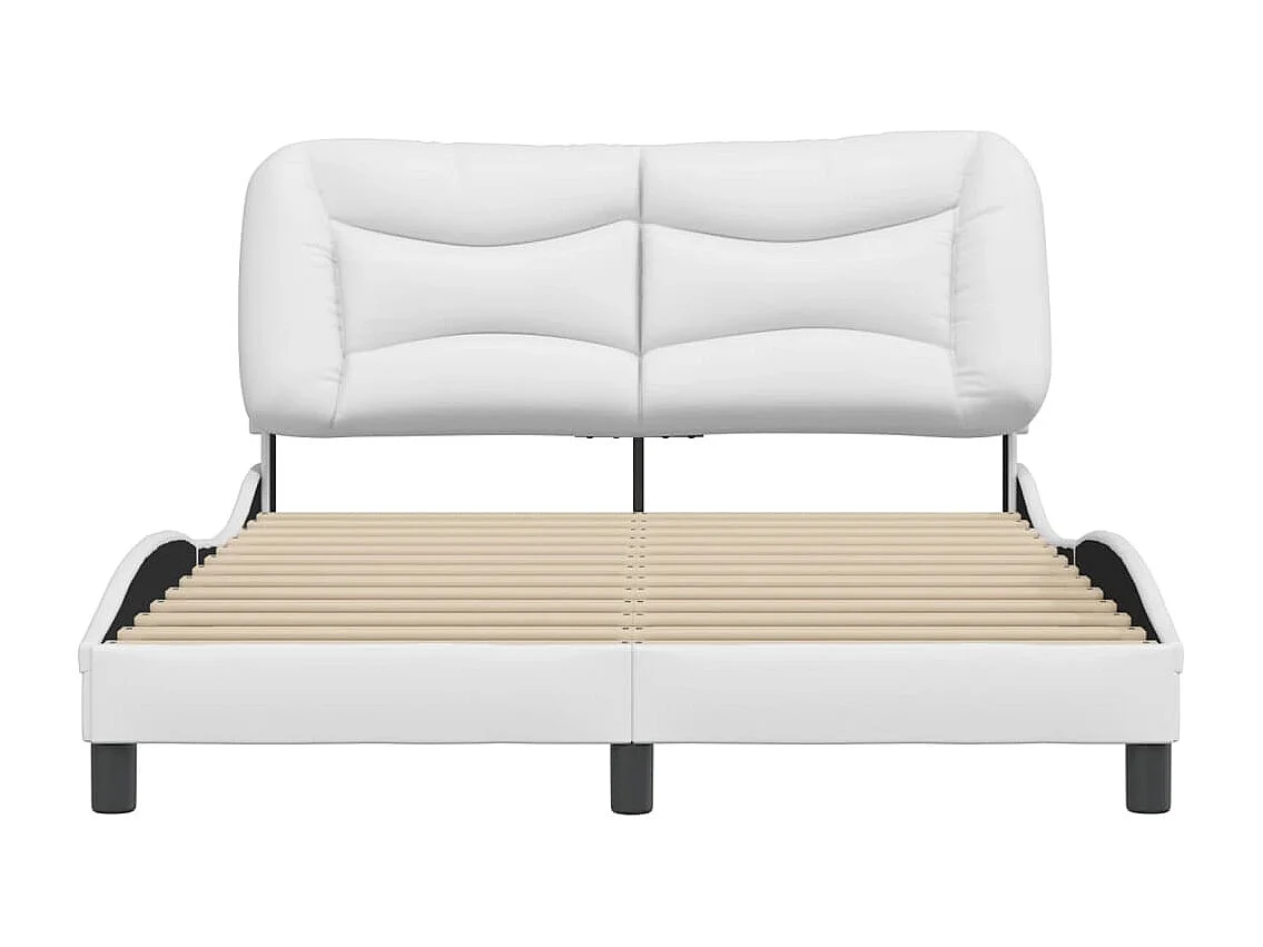 Bedframe met hoofdbord kunstleer wit 140x200 cm BE548082