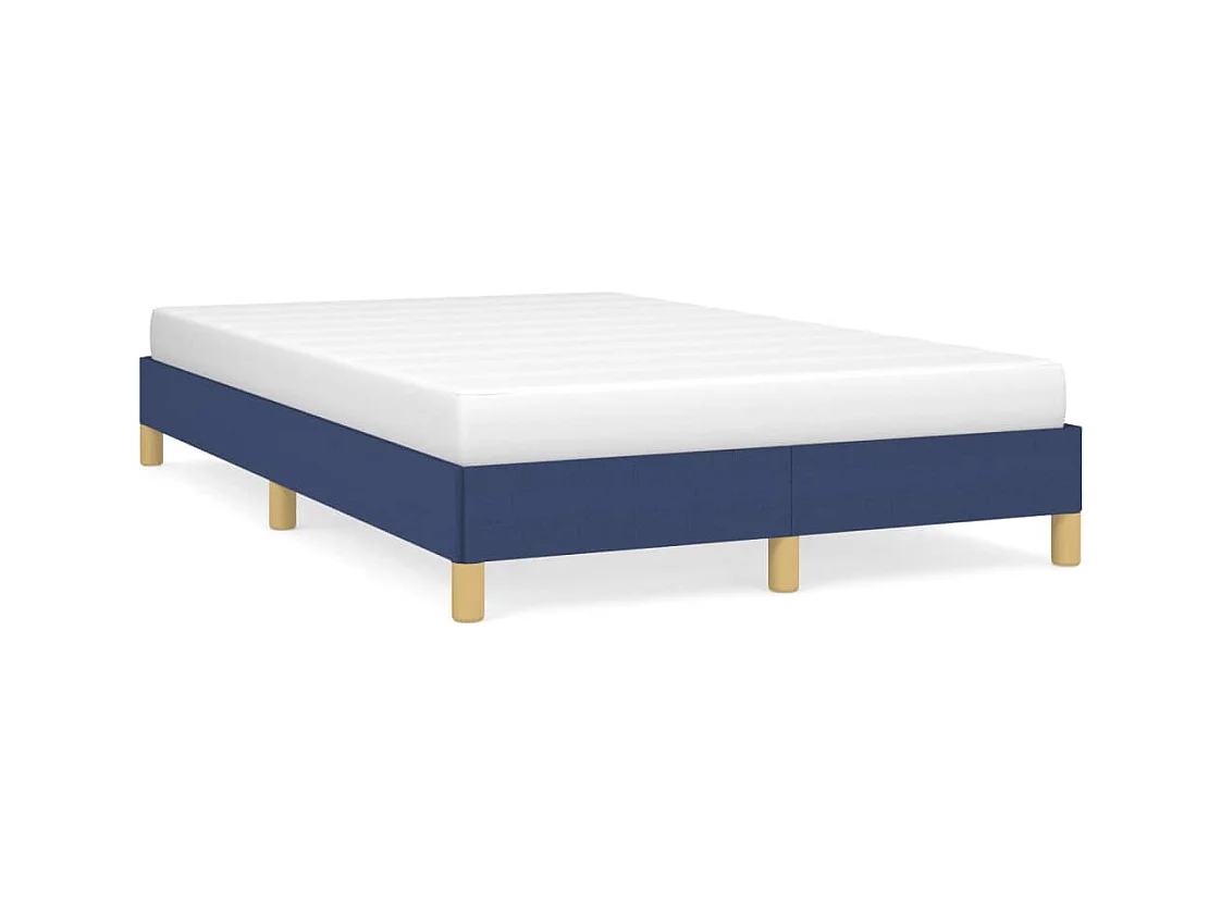 Lit double bleu 120x190 cm tissu FR75543
