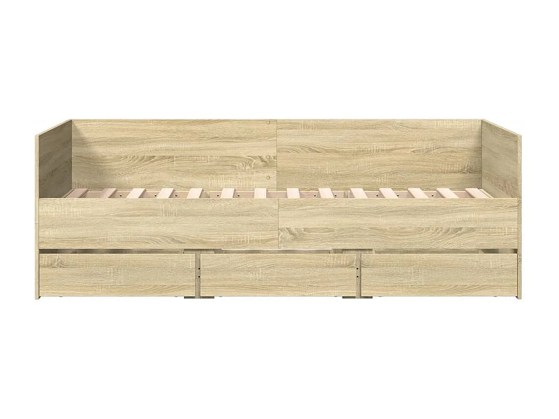 Lit de jour et tiroirs chêne sonoma 90x190 cm bois d'ingénierie FR56326