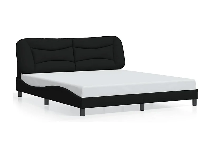 Cama 180x200 cm tecido preto PT313631
