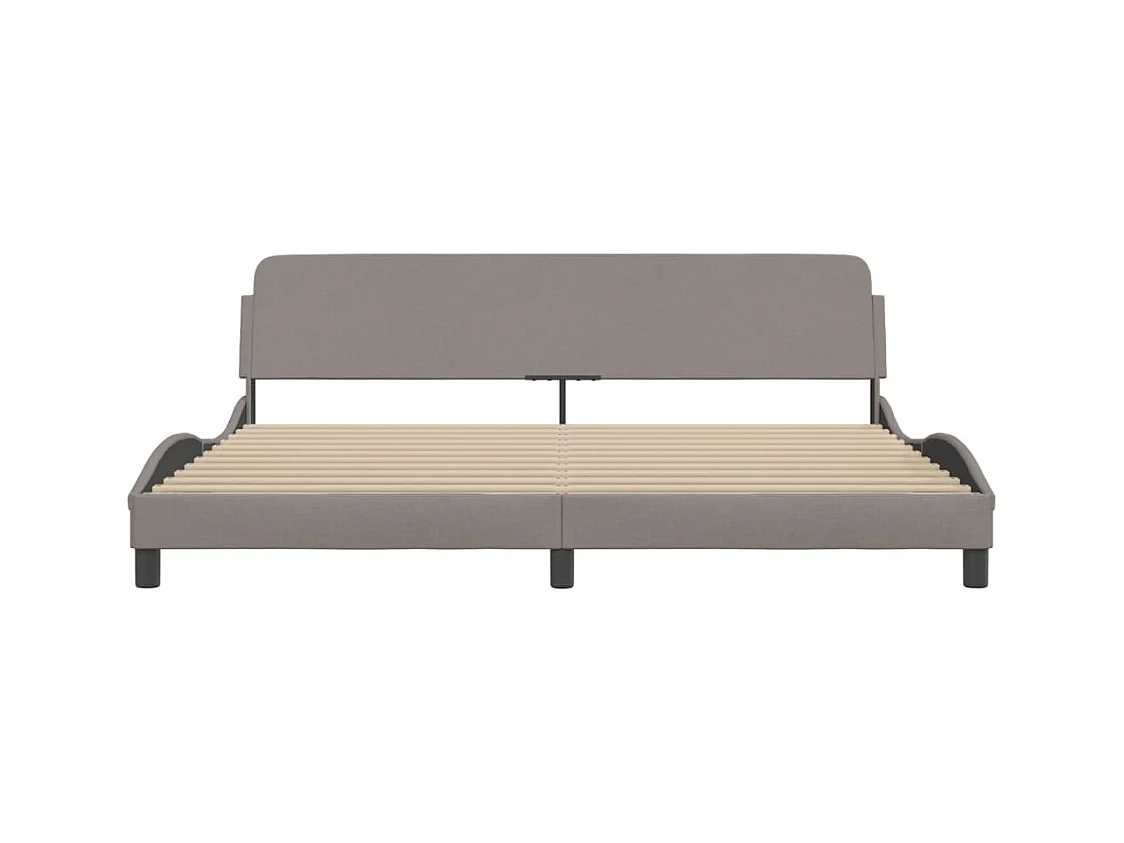 Cama 200x200 cm sin colchón tela gris taupe ES741168