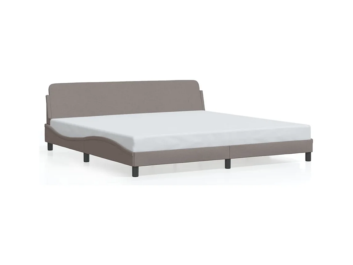 Cama 200x200 cm sin colchón tela gris taupe ES741168
