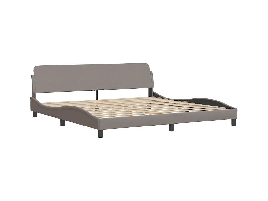 Cama 200x200 cm sin colchón tela gris taupe ES741168