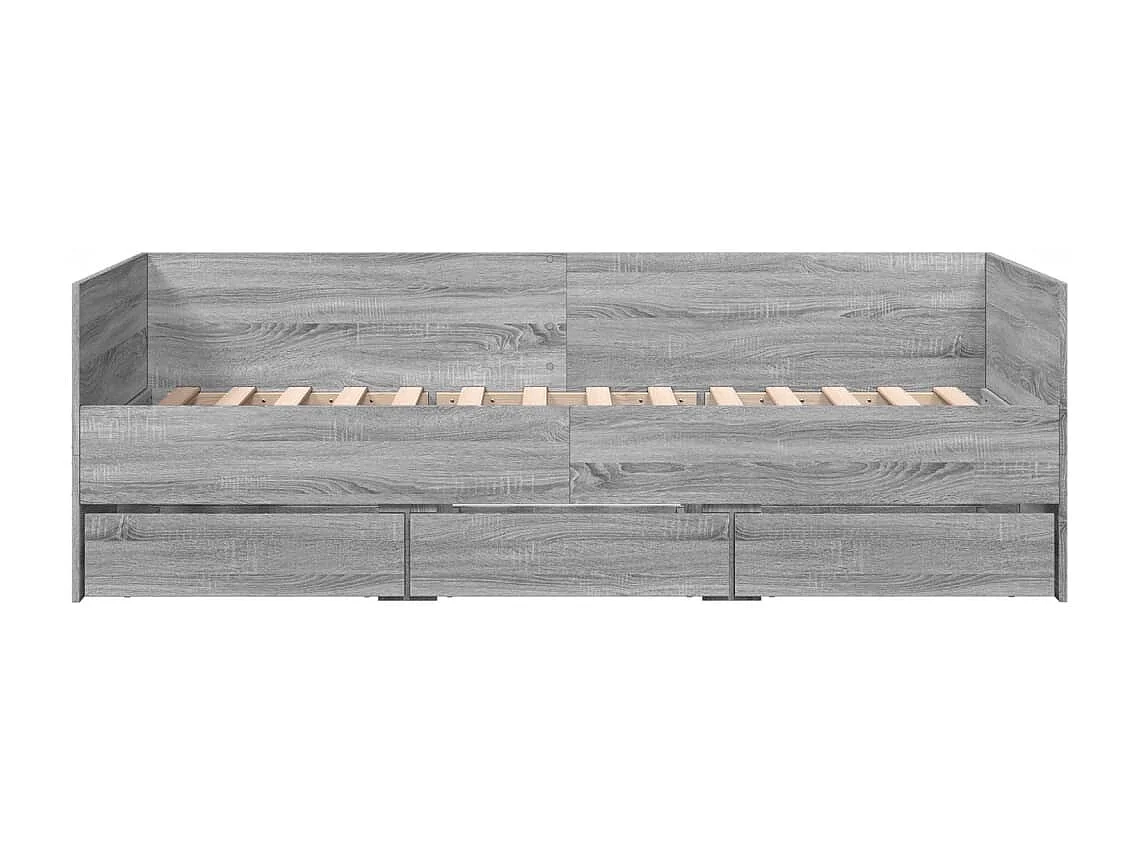 Lit de jour et tiroirs sonoma gris 100x200cm bois d'ingénierie FR80755