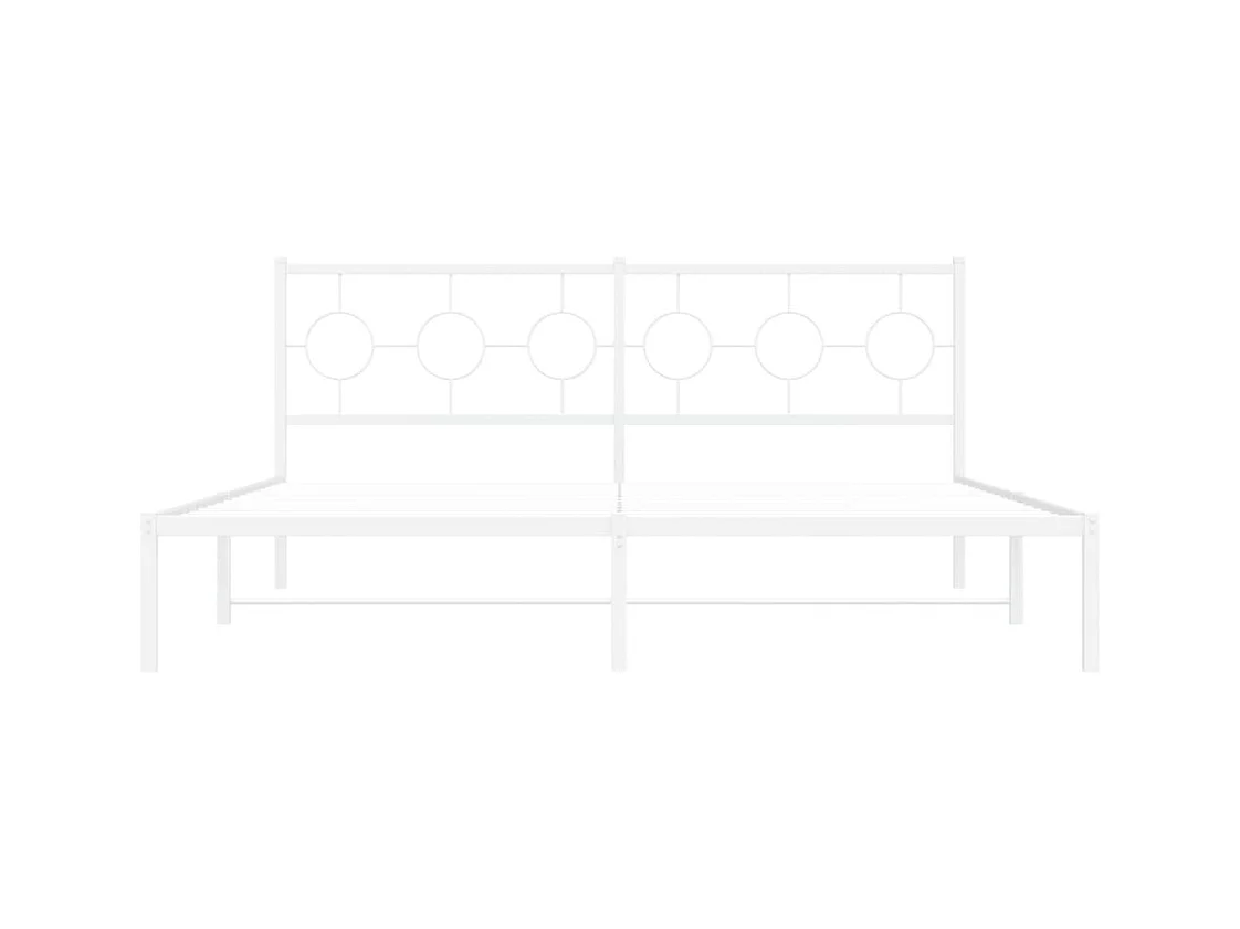 Cama com cabeceira 183x213 cm metal branco PT960199