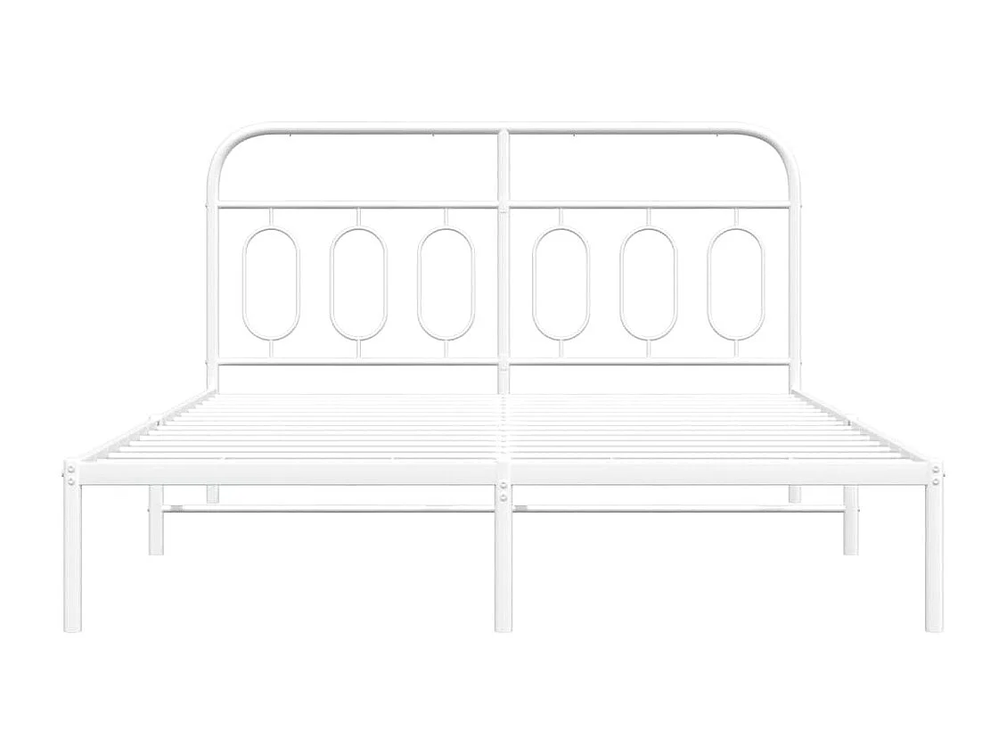 Cama com cabeceira 140x200 cm metal branco PT592944