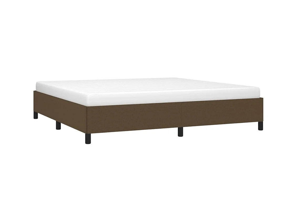 Lit double Marron foncé 200x200 cm Tissu FR59739