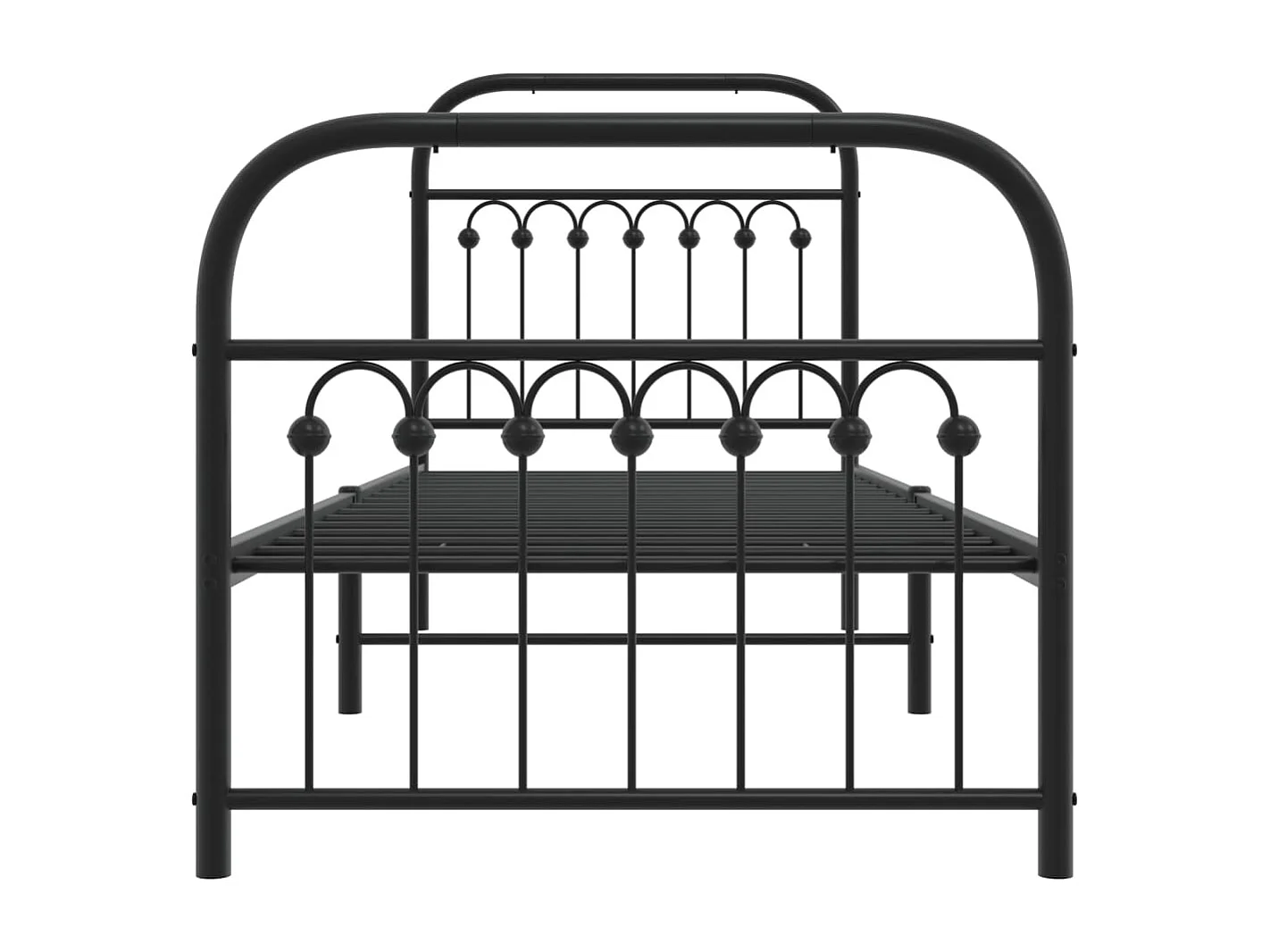 Bedframe met hoofd- en voeteneinde metaal zwart 75x190 cm BE987163