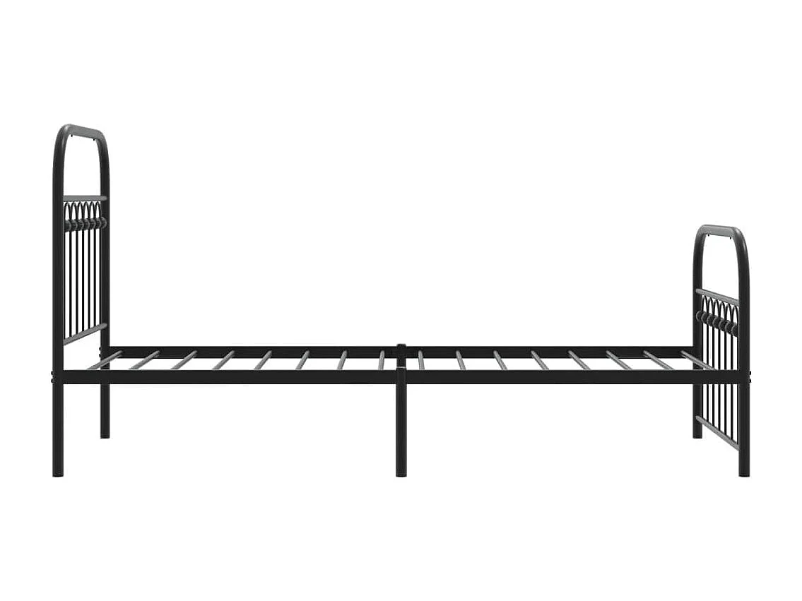 Cama com cabeceira e pés 75x190 cm metal preto PT741258
