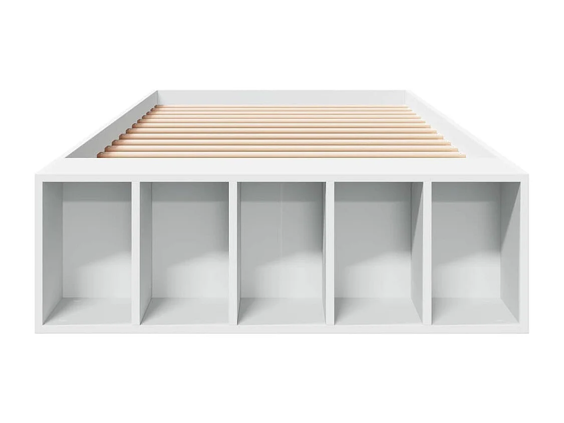 Lit simple blanc 75x190 cm bois d'ingénierie FR79194