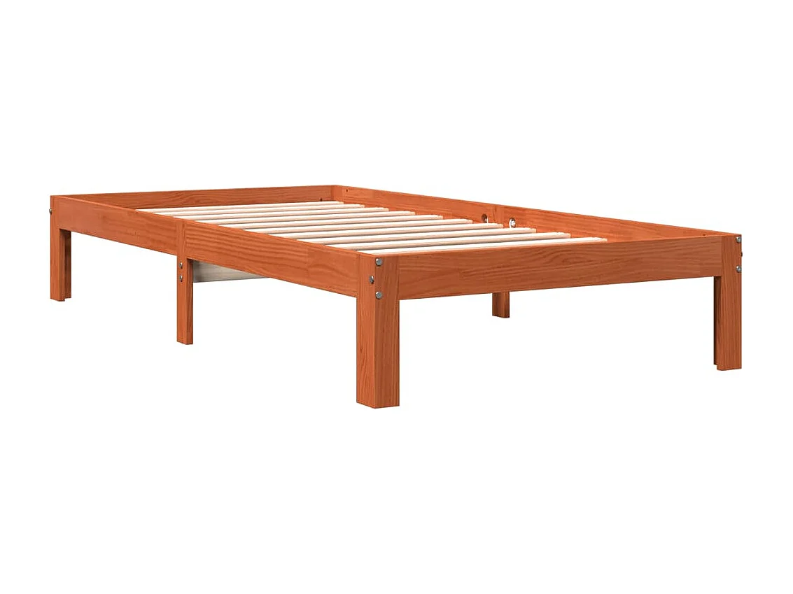 Cama individual- 90x200 cm sin colchón madera de pino marrón ES993646