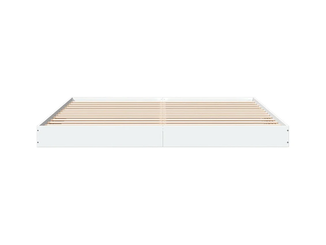 Lit double blanc 180x200 cm bois d'ingénierie FR27016