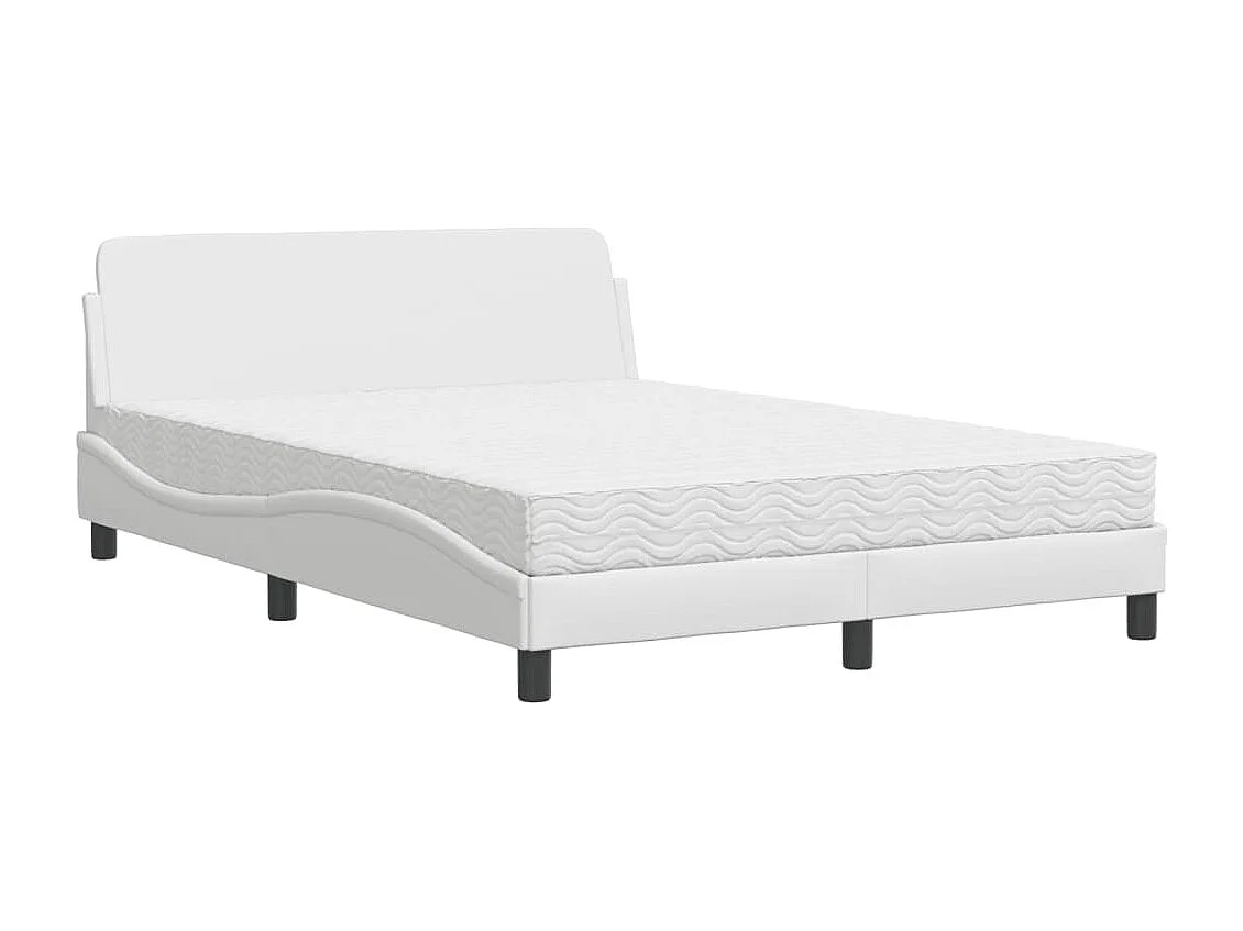 Cama com colchão 120x200 cm couro artificial branco PT908625