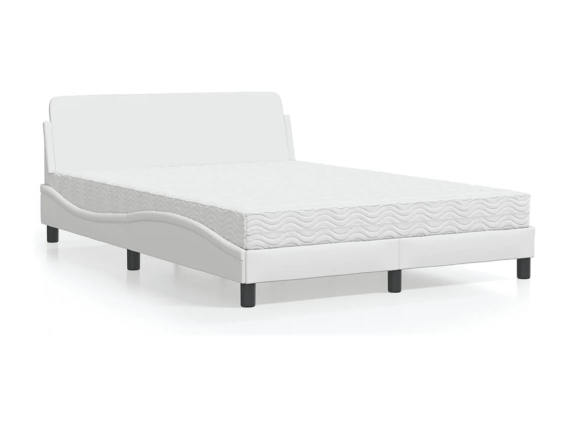 Cama com colchão 120x200 cm couro artificial branco PT908625