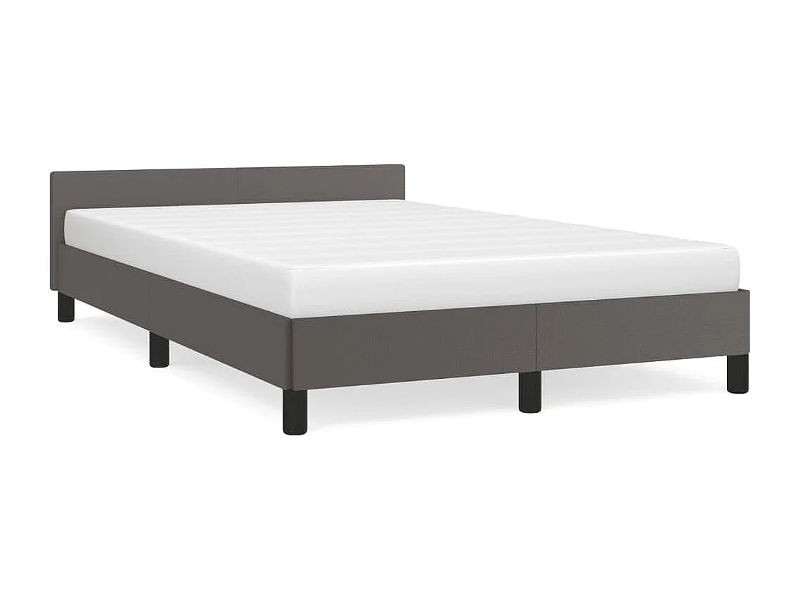 Bedframe met hoofdbord kunstleer grijs 120x190 cm BE879983