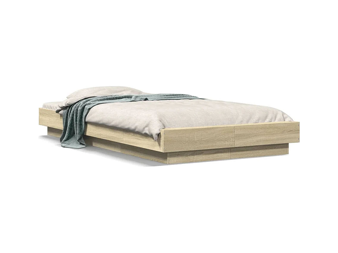 Lit simple avec lumières LED chêne sonoma 90x200 cm FR35506