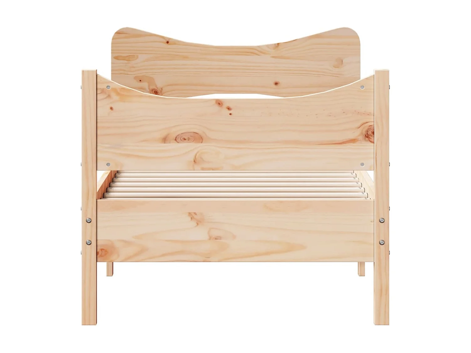 Lit simple + tête de lit 90x190 cm bois de pin massif FR42419