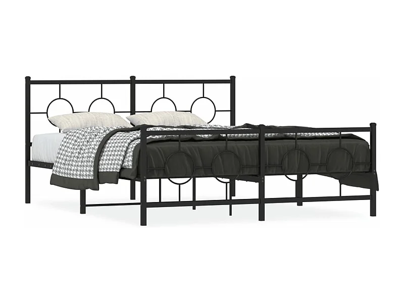 Bedframe met hoofd- en voeteneinde metaal zwart 150x200 cm BE551739