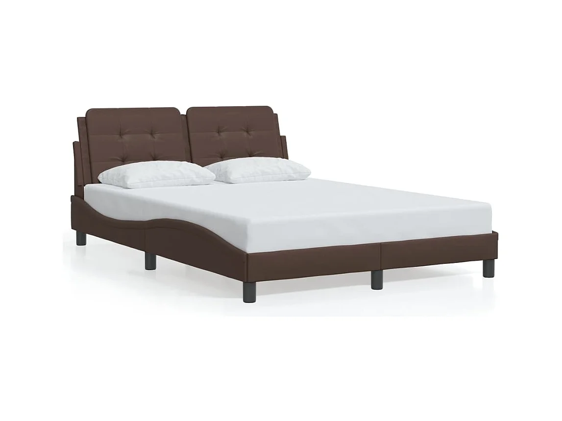 Bedframe met LED-verlichting kunstleer bruin 120x200 cm BE207211