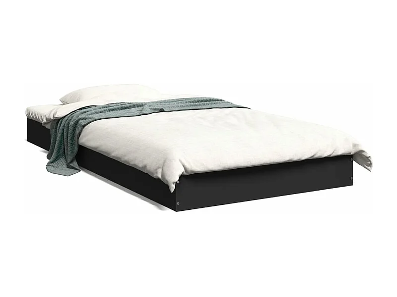 Lit simple noir 100x200 cm bois d'ingénierie FR59625