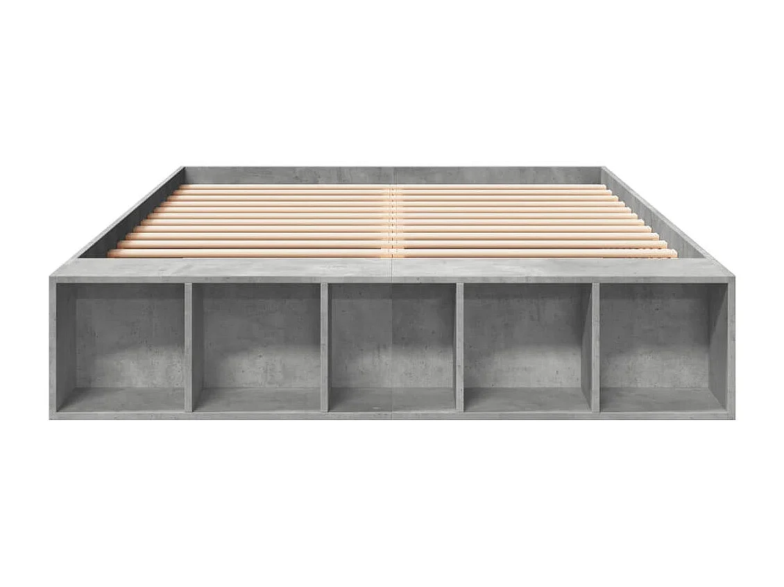Cama 150x200 cm derivados de madeira cinza cimento PT647318
