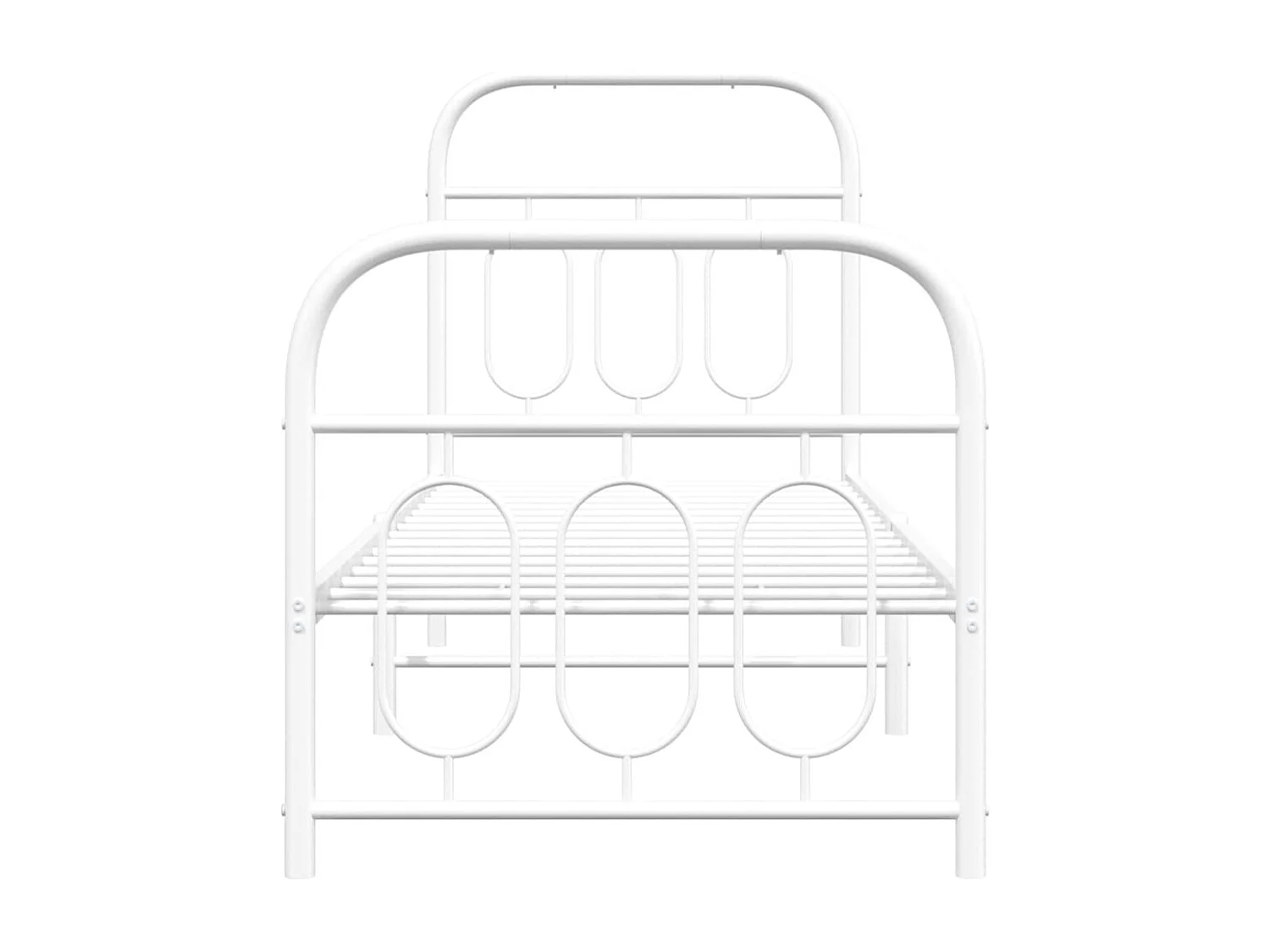 Bedframe met hoofd- en voeteneinde metaal wit 75x190 cm BE777656