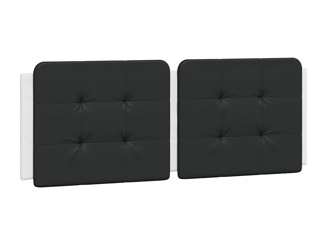 Cama 140x190 cm con colchón cuero sintético blanco y negro ES339035