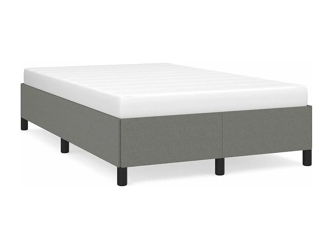 Lit double gris foncé 120x190 cm tissu FR29624