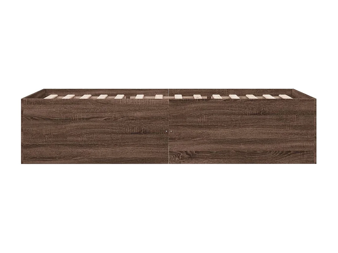 Lit simple chêne marron 100x200 cm bois d'ingénierie FR79236