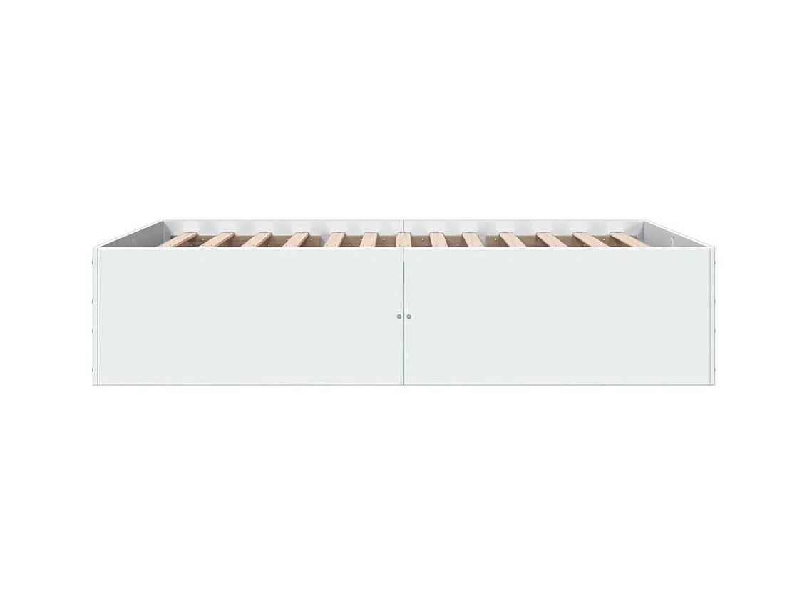 Lit double blanc 135x190 cm bois d'ingénierie FR64540