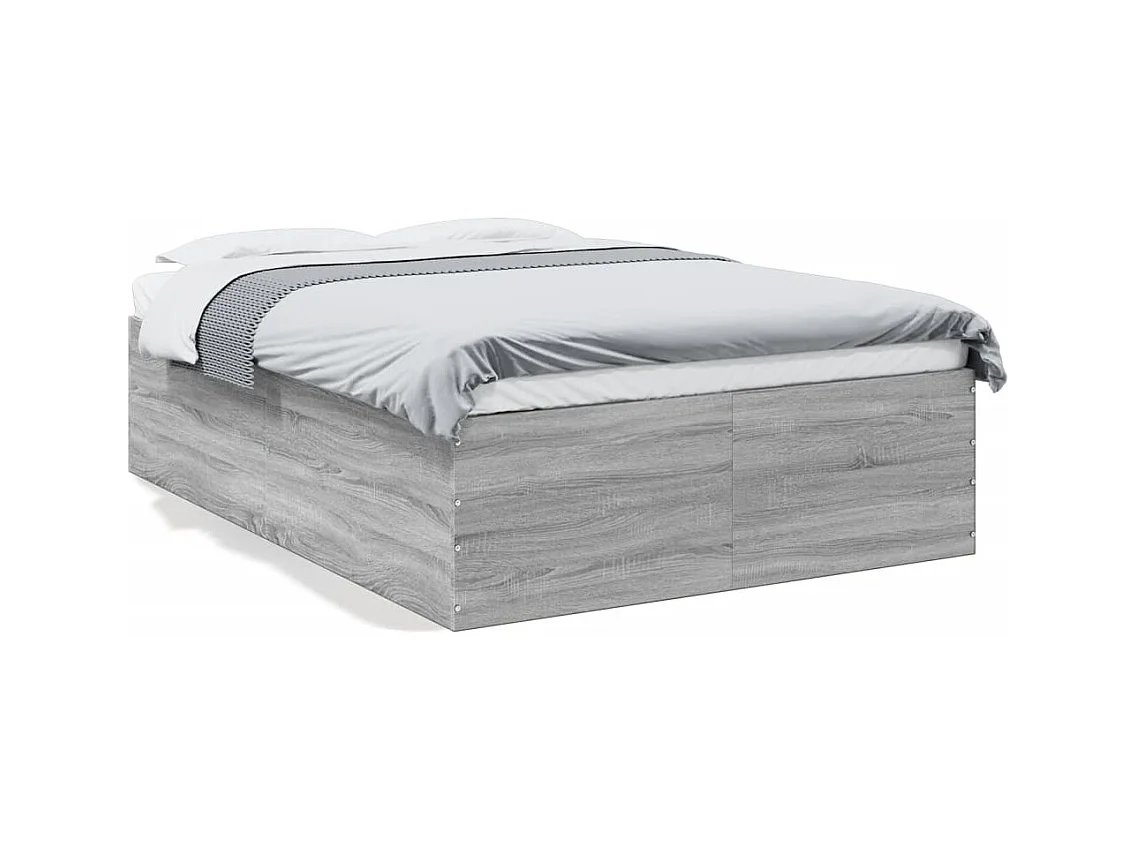 Lit double sonoma gris 140x200 cm bois d'ingénierie FR32461