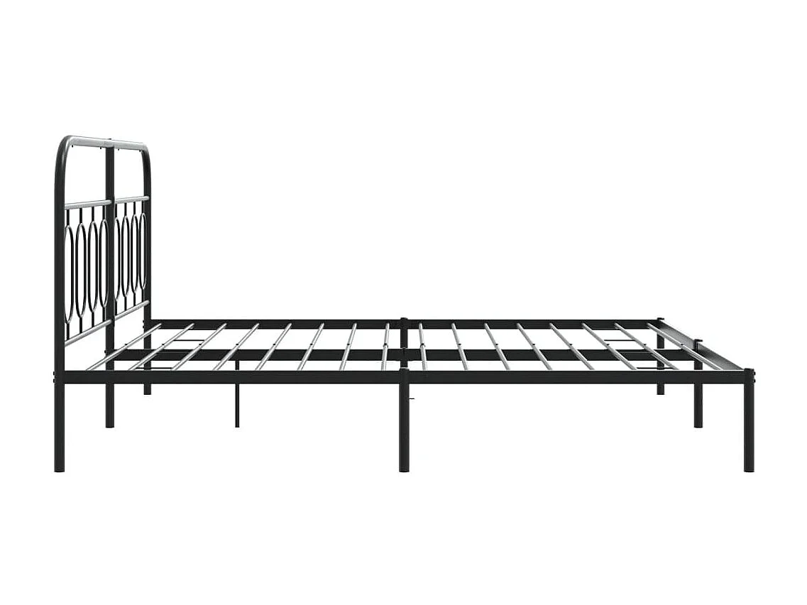 Bedframe met hoofdbord metaal zwart 183x213 cm BE525063