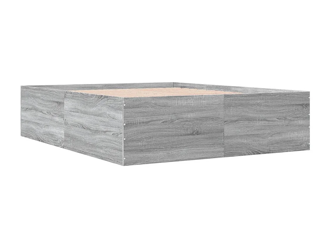 Cama matrimonial- 160x200 cm madera de ingeniería gris Sonoma ES661274