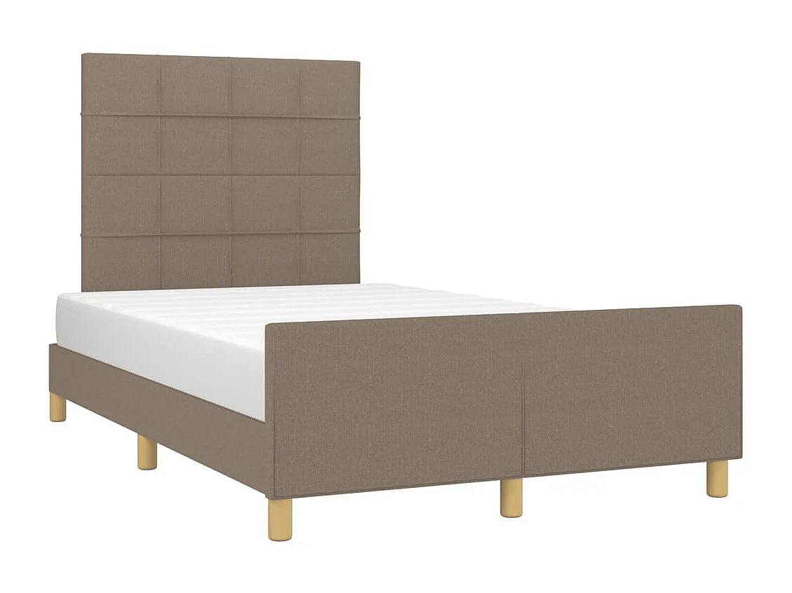 Cama c/ cabeceira 120x190 cm tecido cinza-acastanhado PT780061