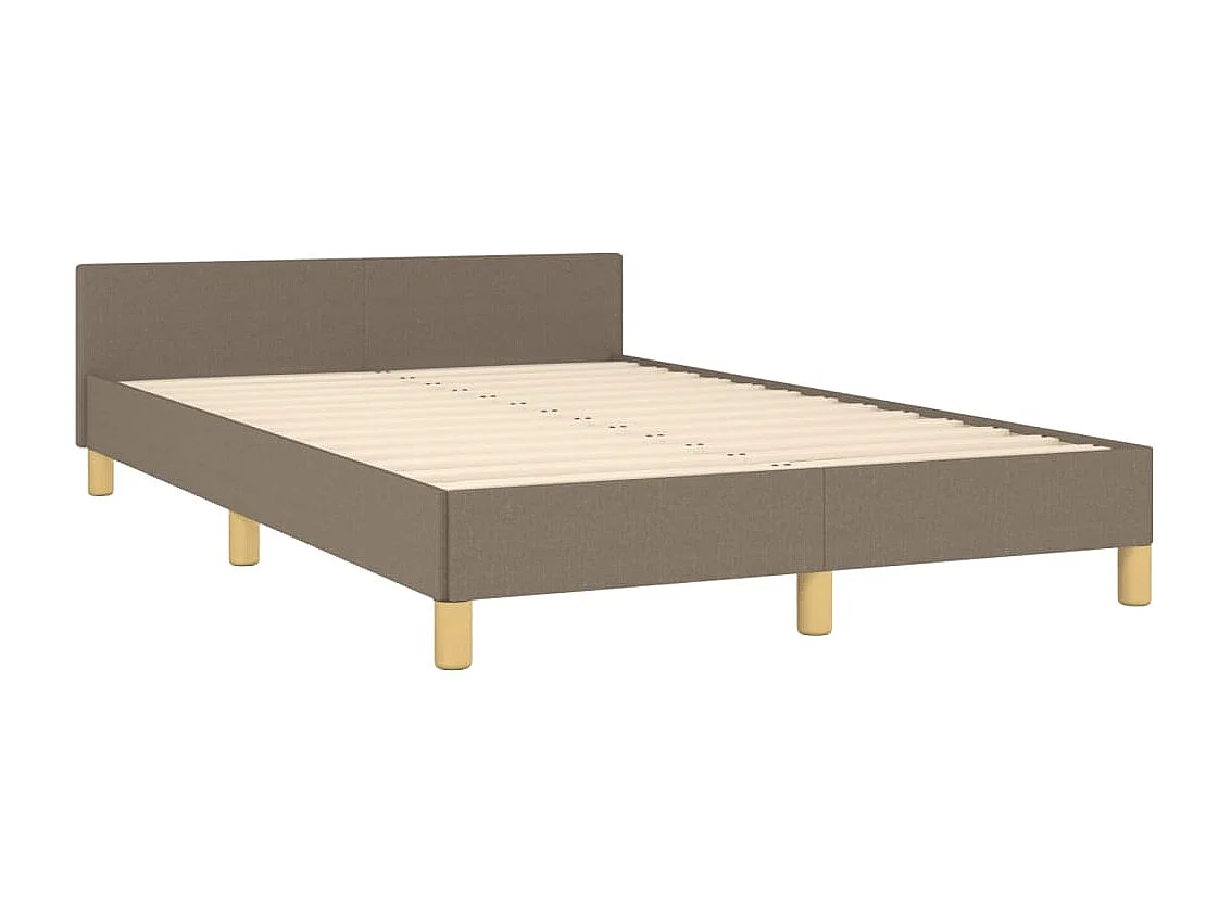 Cama c/ cabeceira 120x190 cm tecido cinza-acastanhado PT780061