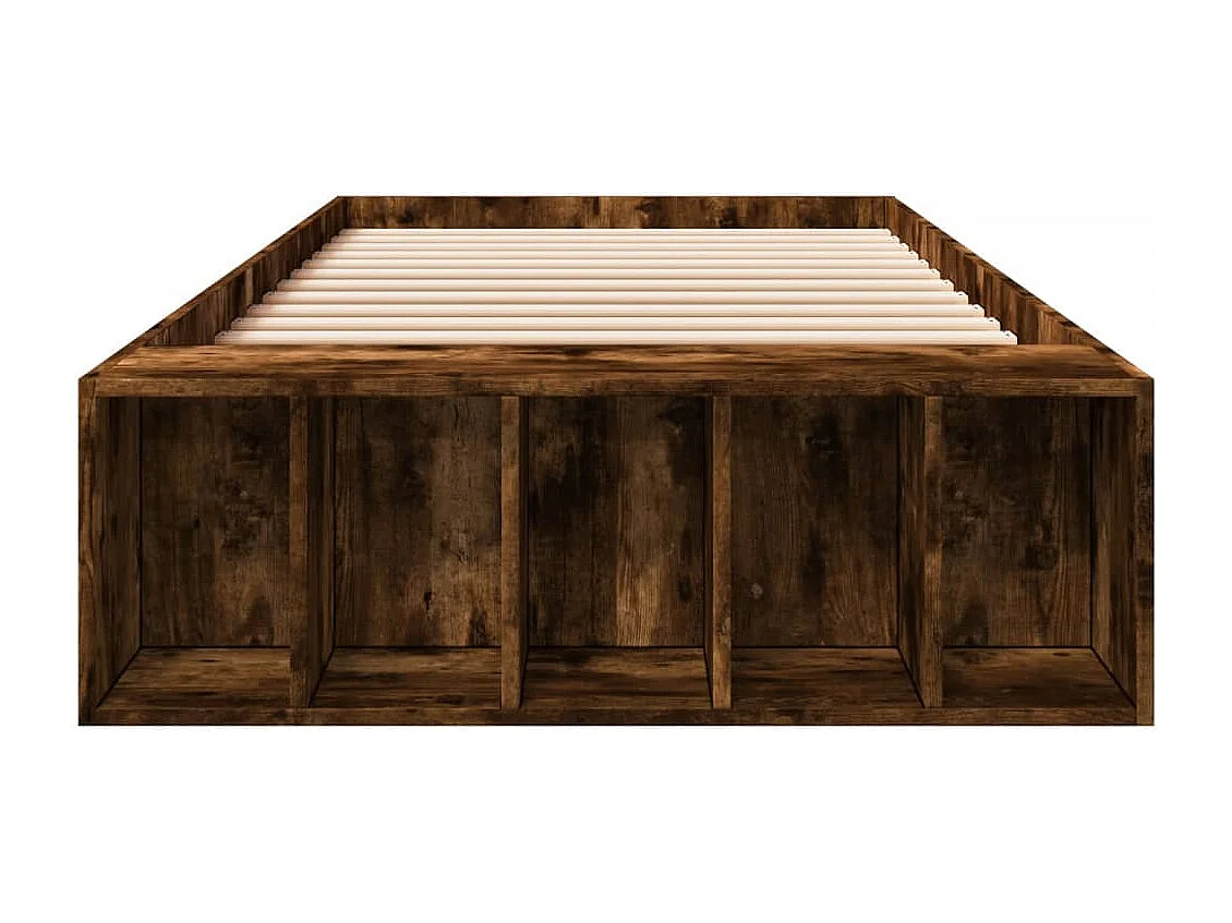 Bedframe bewerkt hout gerookt eikenkleurig 90x190 cm BE772173