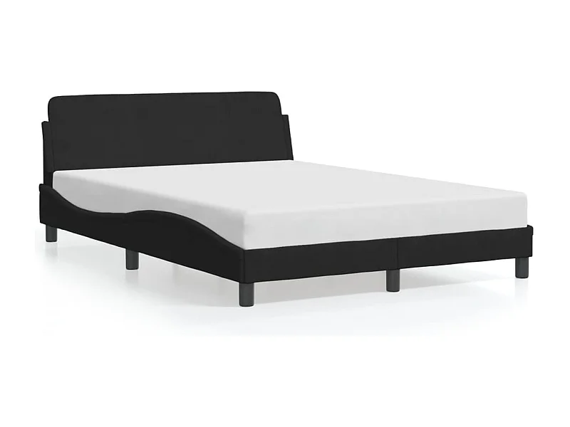 Bedframe met hoofdeinde fluweel zwart 140x200 cm BE814732