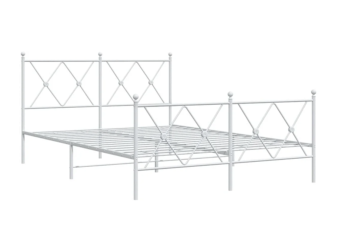 Bedframe met hoofd- en voeteneinde metaal wit 140x190 cm BE675034