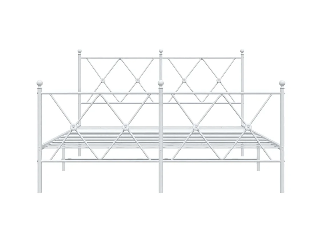 Bedframe met hoofd- en voeteneinde metaal wit 140x190 cm BE675034