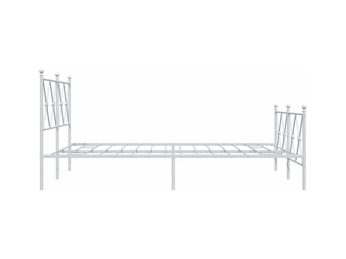 Bedframe met hoofd- en voeteneinde metaal wit 140x190 cm BE675034