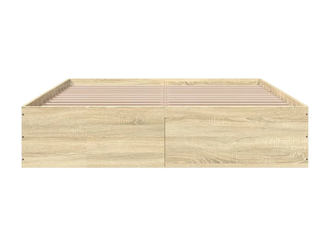 Lit double chêne sonoma 150x200 cm bois d'ingénierie FR52371