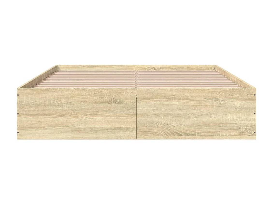 Lit double chêne sonoma 150x200 cm bois d'ingénierie FR52371